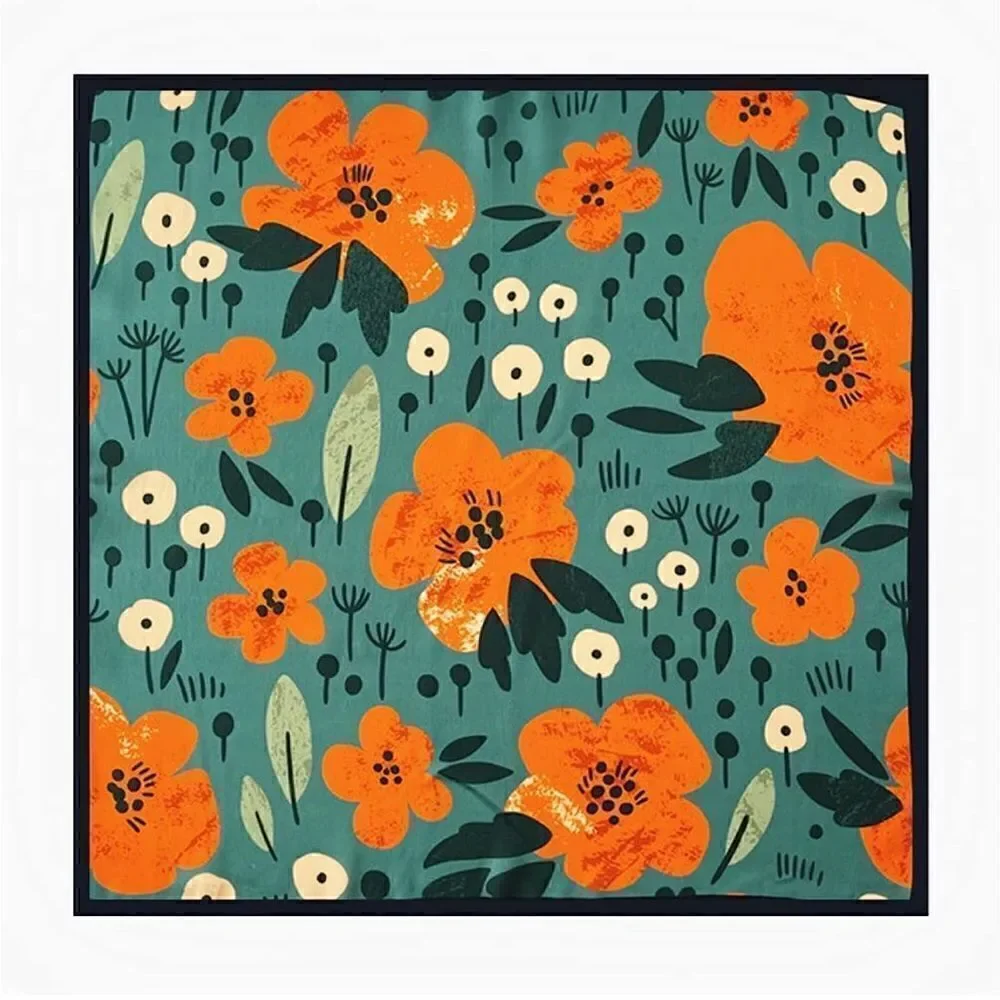 Green and orange Silk Scarf